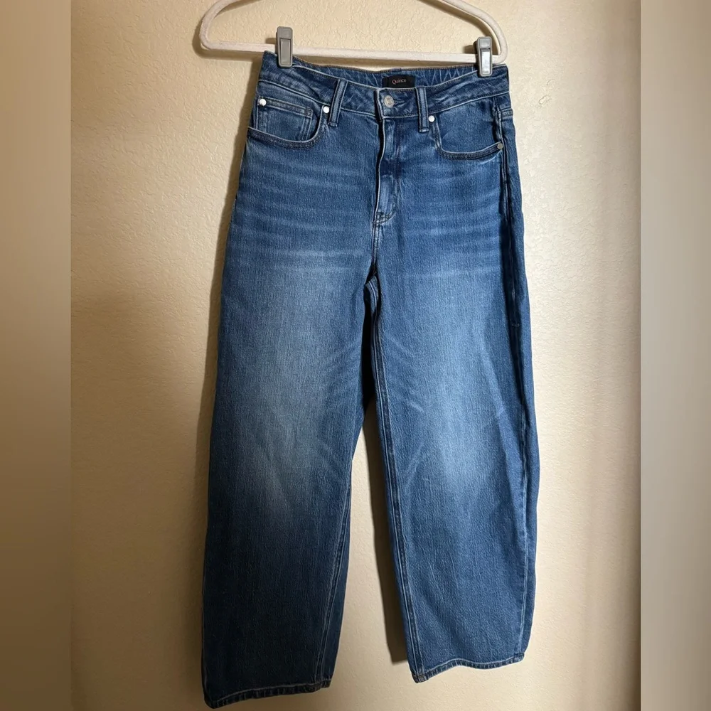 Quince Bella Stretch Barrel Jeans Size 27 in Atlantic Blue - Picture 3 of 11